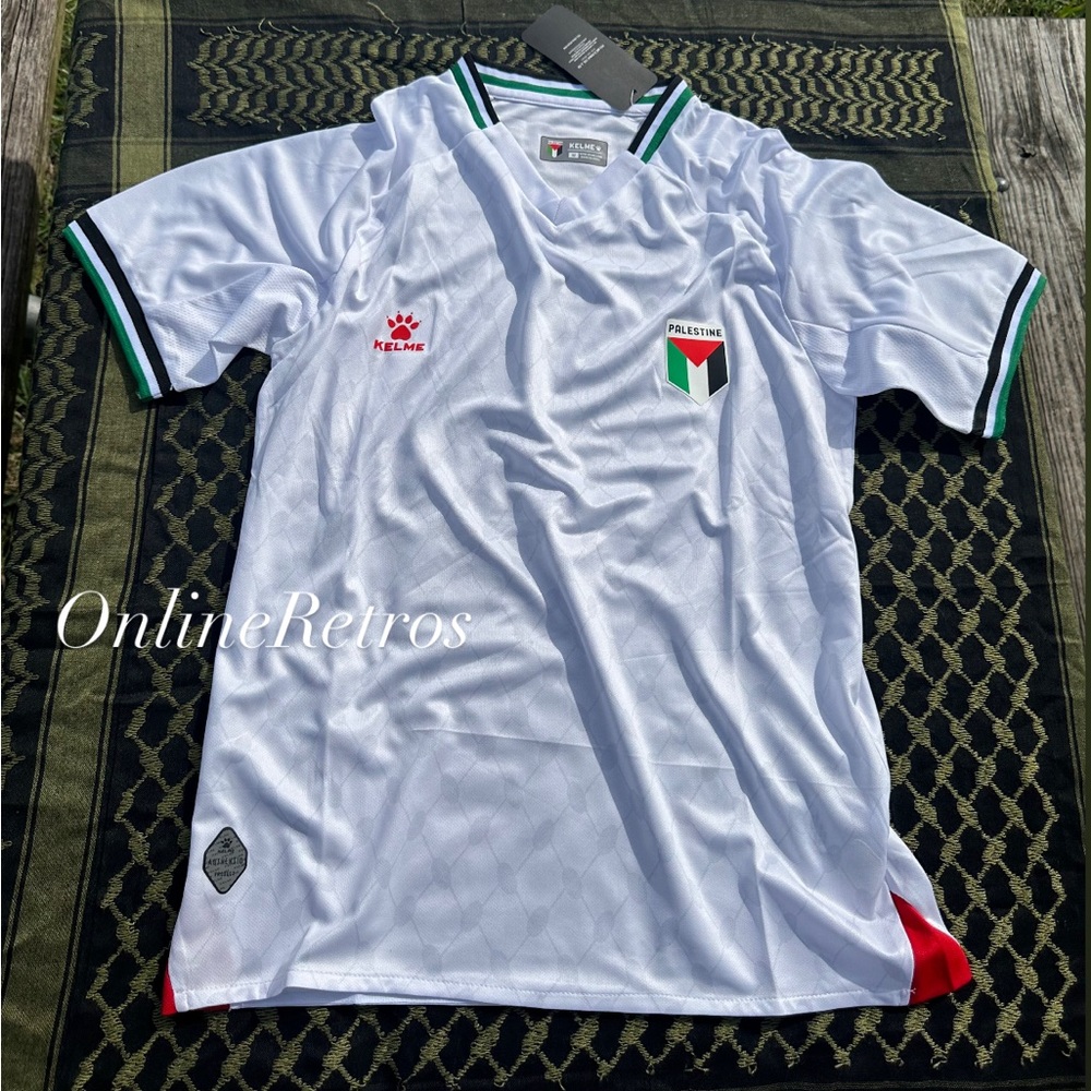 Palestine 2025 2026 home Away White Soccer Jersey with Red and Green Accents